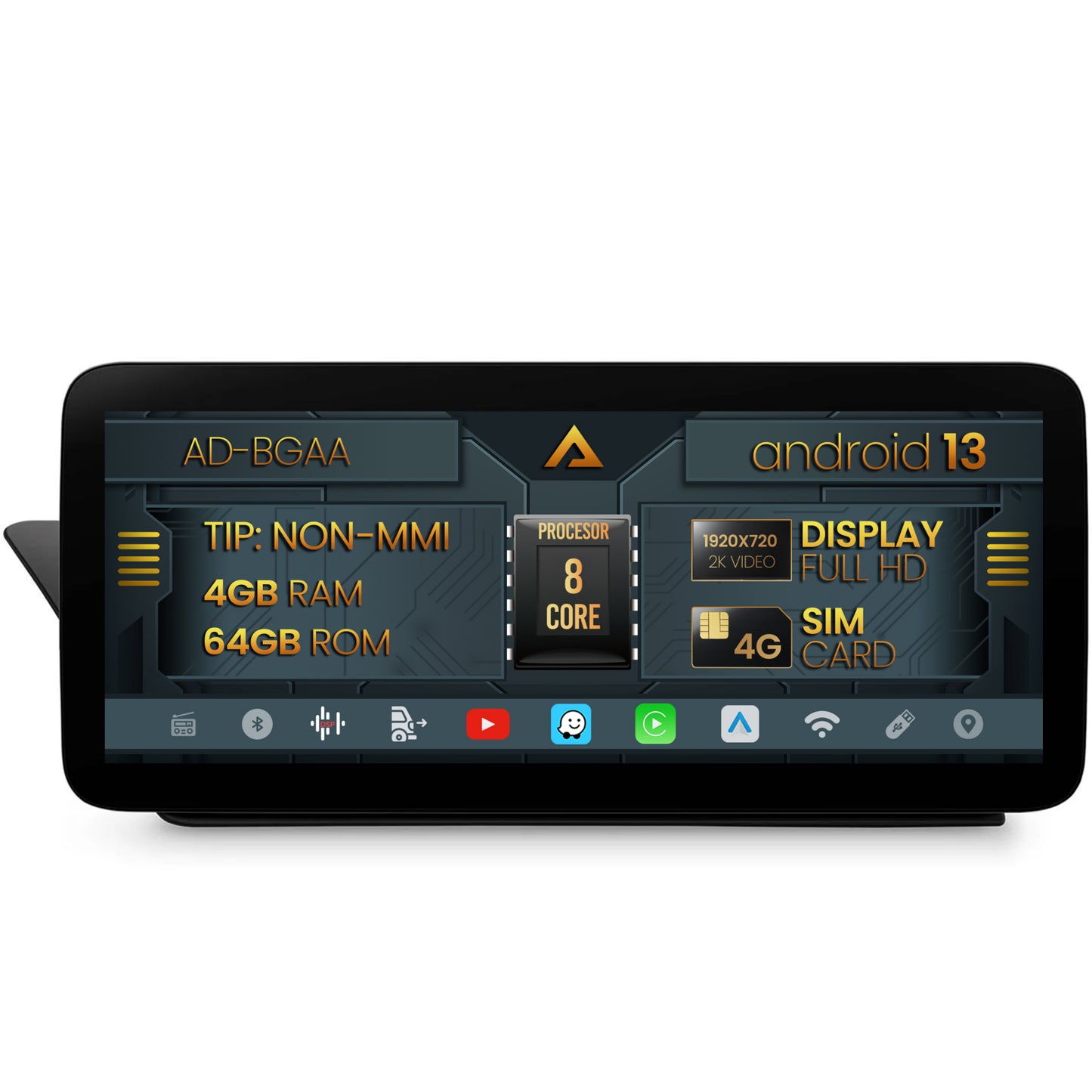 Navigatie Audi A4/A5 (2009-2016), Concert/Symphony, Android 13, MB-Octacore, 4GB RAM + 64GB ROM, 12.3 Inch - AD-BGAA12004L+AD-BGRKITA4001
