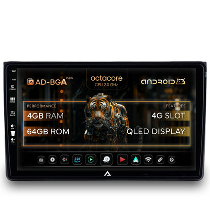 Navigatie Audi A4(B6/B7) / Seat Exeo, Android, A-Octacore / 4GB RAM + 64GB ROM, 9 Inch - AD-BGA9004+AD-BGRKIT425