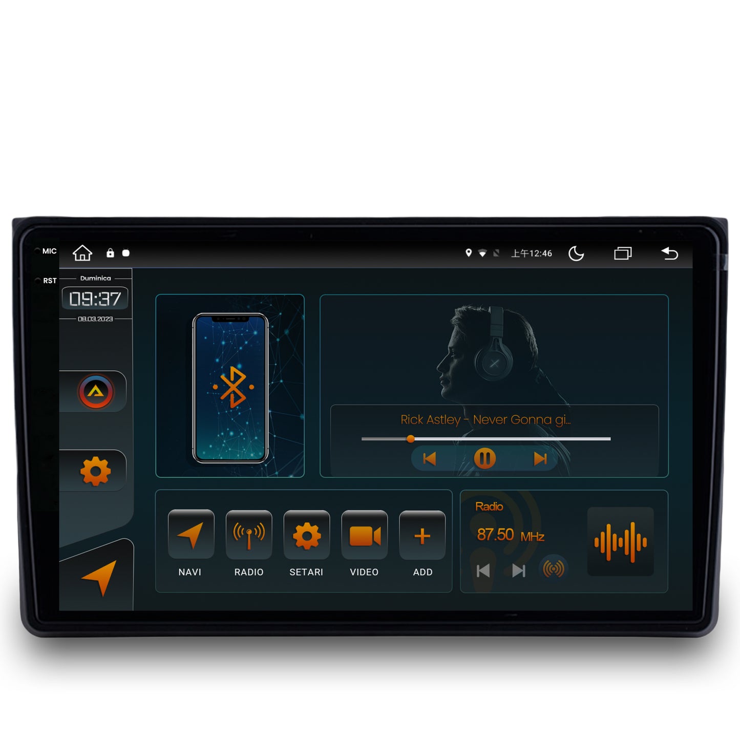 Navigatie Audi A4(B6/B7) / SEAT EXEO, Android, V-Octacore / 4GB RAM + 64GB ROM, 9.5 Inch - AD-BGV9004+AD-BGRKIT425