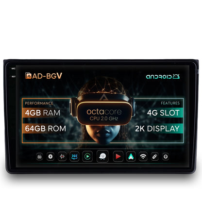 Navigatie Audi A4(B6/B7) / SEAT EXEO, Android, V-Octacore / 4GB RAM + 64GB ROM, 9.5 Inch - AD-BGV9004+AD-BGRKIT425