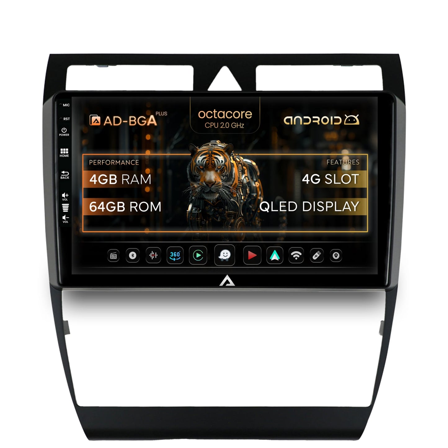 Navigatie Audi A6 (1999-2004), Android, A-Octacore / 4GB RAM + 64GB ROM, 9 Inch - AD-BGA9004+AD-BGRKIT429