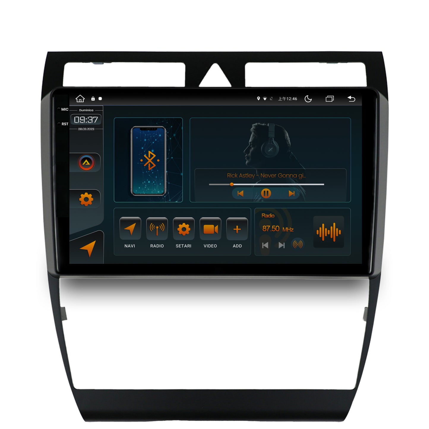 Navigatie Audi A6 (1999-2004), Android, V-Octacore / 4GB RAM + 64GB ROM, 9.5 Inch - AD-BGV9004+AD-BGRKIT429
