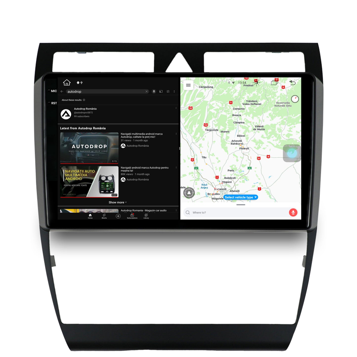 Navigatie Audi A6 (1999-2004), Android, X-octacore / 8GB RAM + 256GB ROM, 9.5 Inch - AD-BGX9008+AD-BGRKIT429