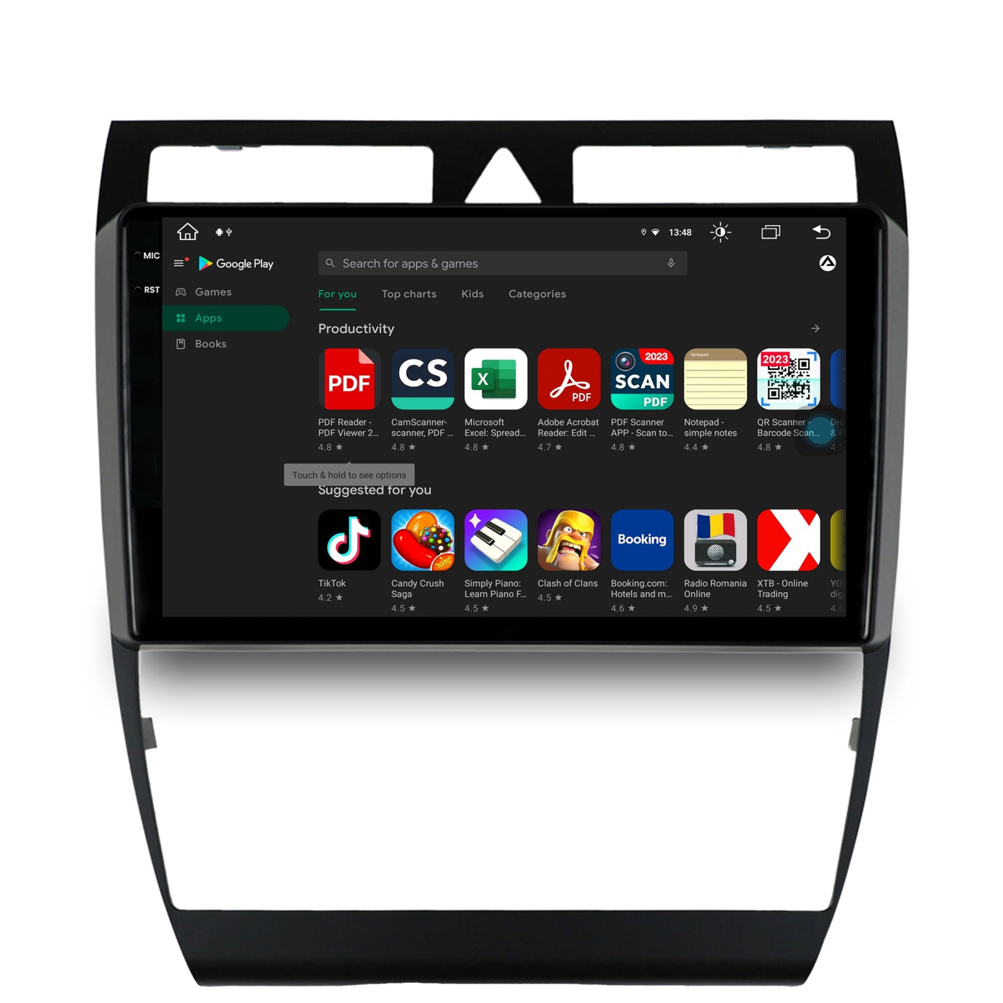 Navigatie Audi A6 (1999-2004), Android, X-octacore / 8GB RAM + 256GB ROM, 9.5 Inch - AD-BGX9008+AD-BGRKIT429
