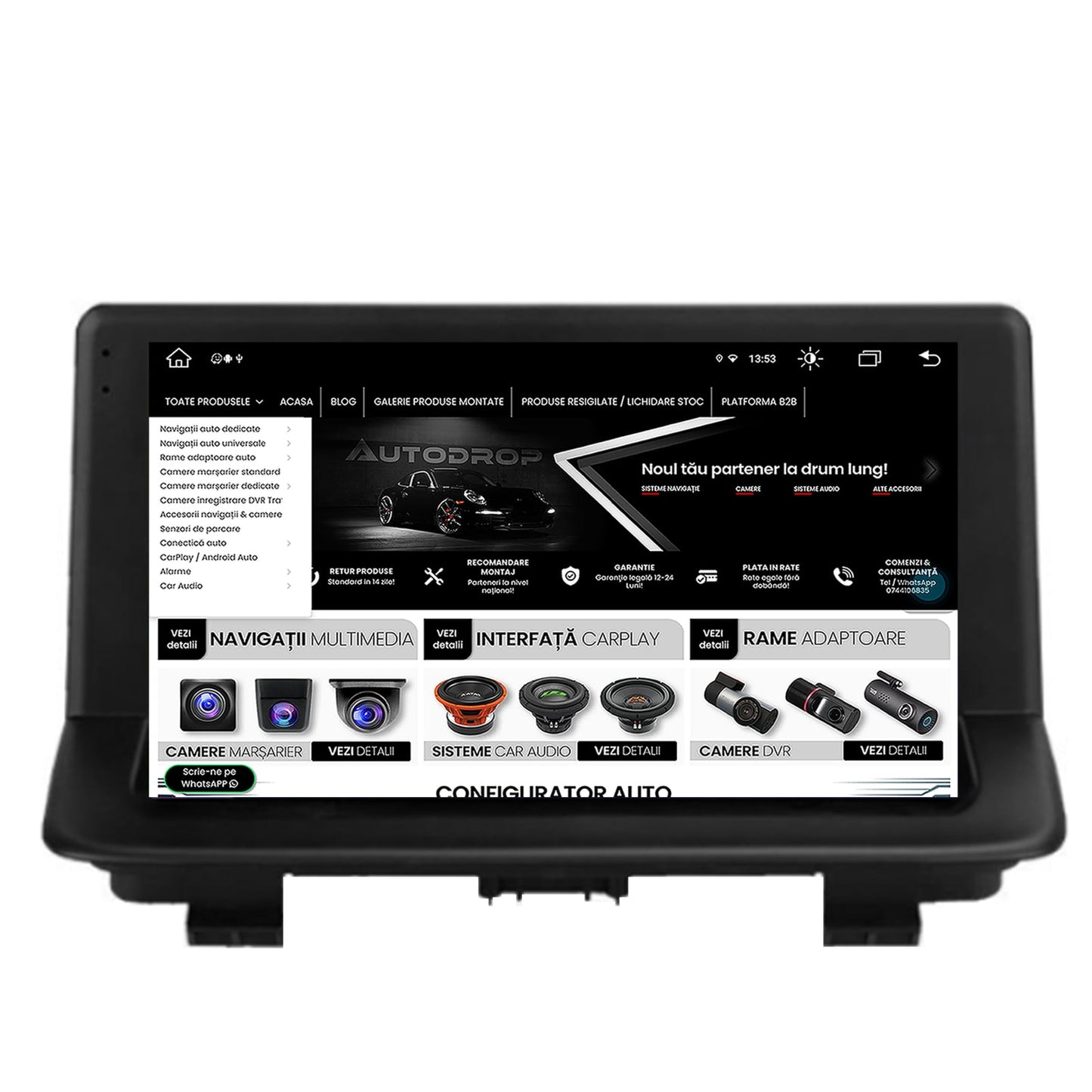 Navigatie Audi Q3 (2011-2018), Android, X-octacore / 8GB RAM + 256GB ROM, 9.5 Inch - AD-BGX9008+AD-BGRKIT427