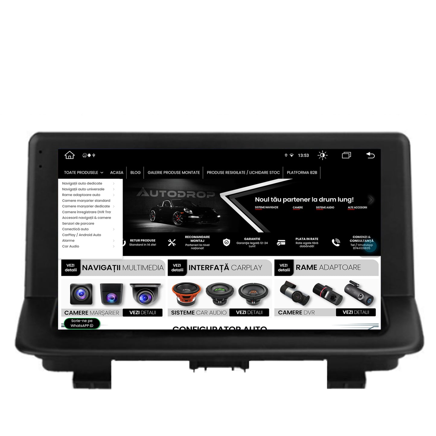 Navigatie Audi Q3 (2011-2018), Android, Z-Octacore / 8GB RAM + 256GB ROM, 9 Inch - AD-BGZ9008+AD-BGRKIT427