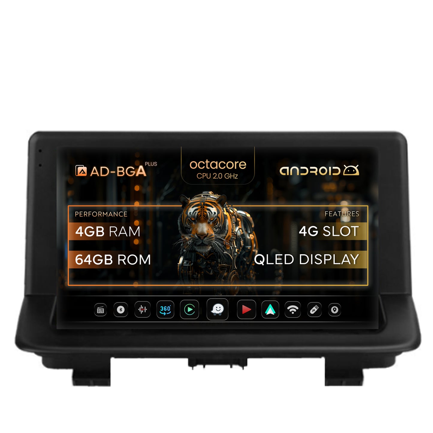 Navigatie Audi Q3 (2011-2018), Android, A-Octacore / 4GB RAM + 64GB ROM, 9 Inch - AD-BGA9004+AD-BGRKIT427