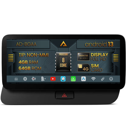 Navigatie Audi Q5 (2009-2017), Concert/Symphony, Android 13, MB-Octacore, 4GB RAM + 64GB ROM, 12.3 Inch - AD-BGAA12004L+AD-BGRKITQ5001