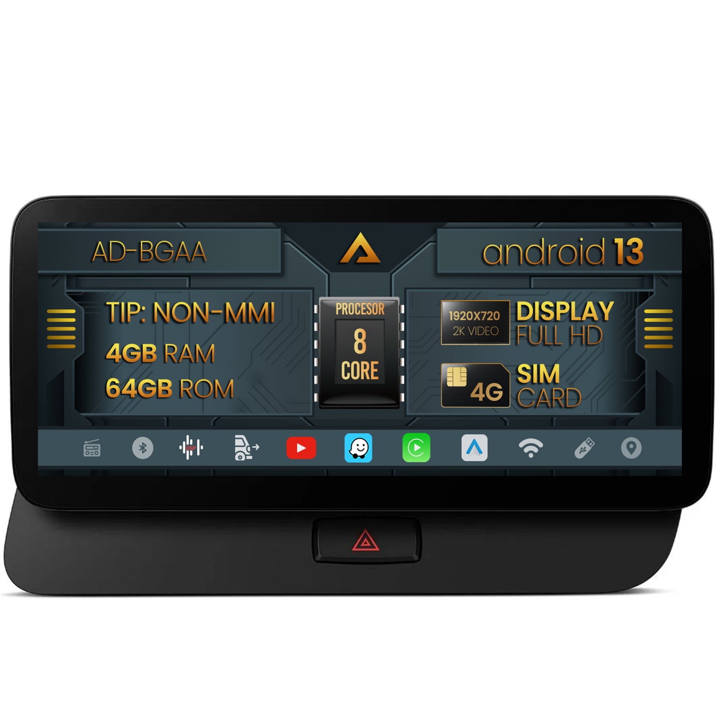 Navigatie Audi Q5 (2009-2017), Concert/Symphony, Android 13, MB-Octacore, 4GB RAM + 64GB ROM, 12.3 Inch - AD-BGAA12004L+AD-BGRKITQ5001