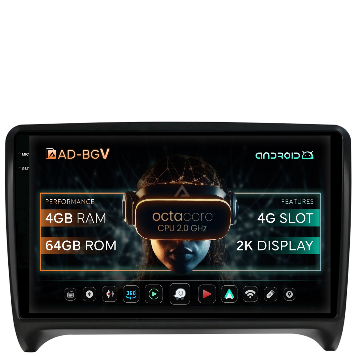 Navigatie Audi TT, Android, V-Octacore / 4GB RAM + 64GB ROM, 9.5 Inch - AD-BGV9004+AD-BGRKIT426