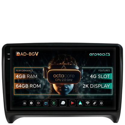 Navigatie Audi TT, Android, V-Octacore / 4GB RAM + 64GB ROM, 9.5 Inch - AD-BGV9004+AD-BGRKIT426