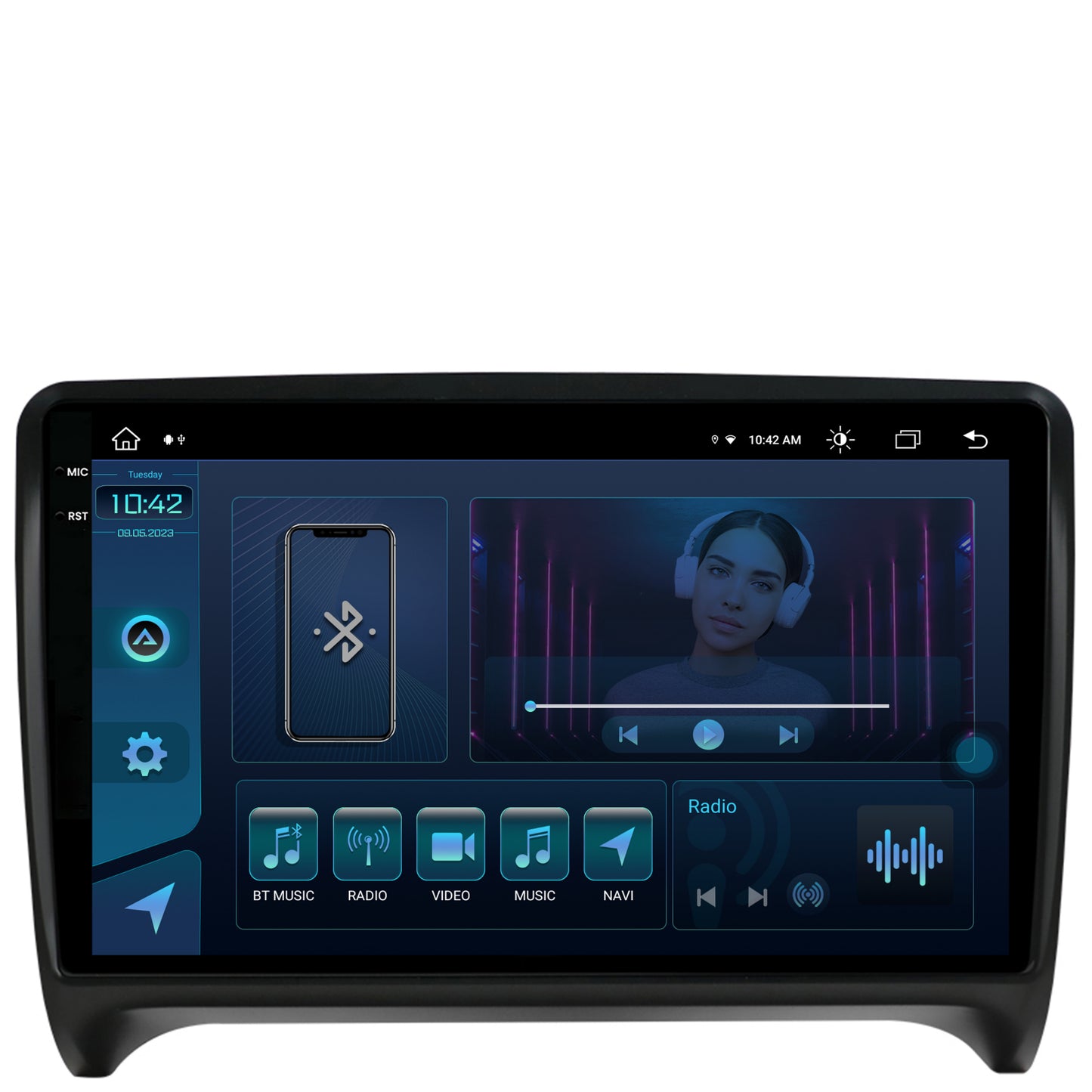 Navigatie Audi TT, Android, X-octacore / 8GB RAM + 256GB ROM, 9.5 Inch - AD-BGX9008+AD-BGRKIT426