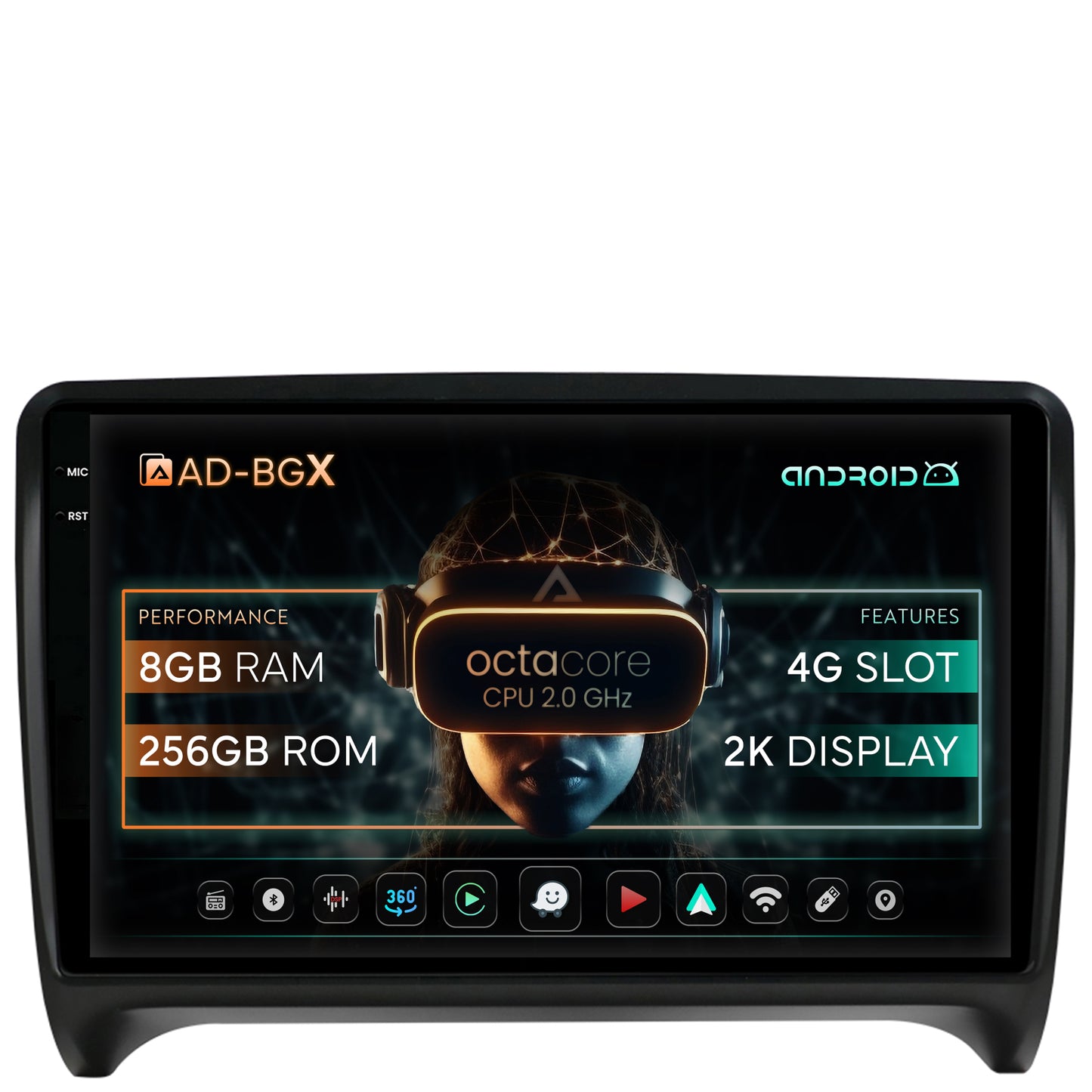 Navigatie Audi TT, Android, X-octacore / 8GB RAM + 256GB ROM, 9.5 Inch - AD-BGX9008+AD-BGRKIT426