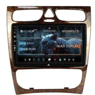 Navigatie Benz C Class (W203) (2000-2004), Android, P-Octacore / 2GB RAM + 32GB ROM, 9 Inch - AD-BGP9002+AD-BGRKIT416V3
