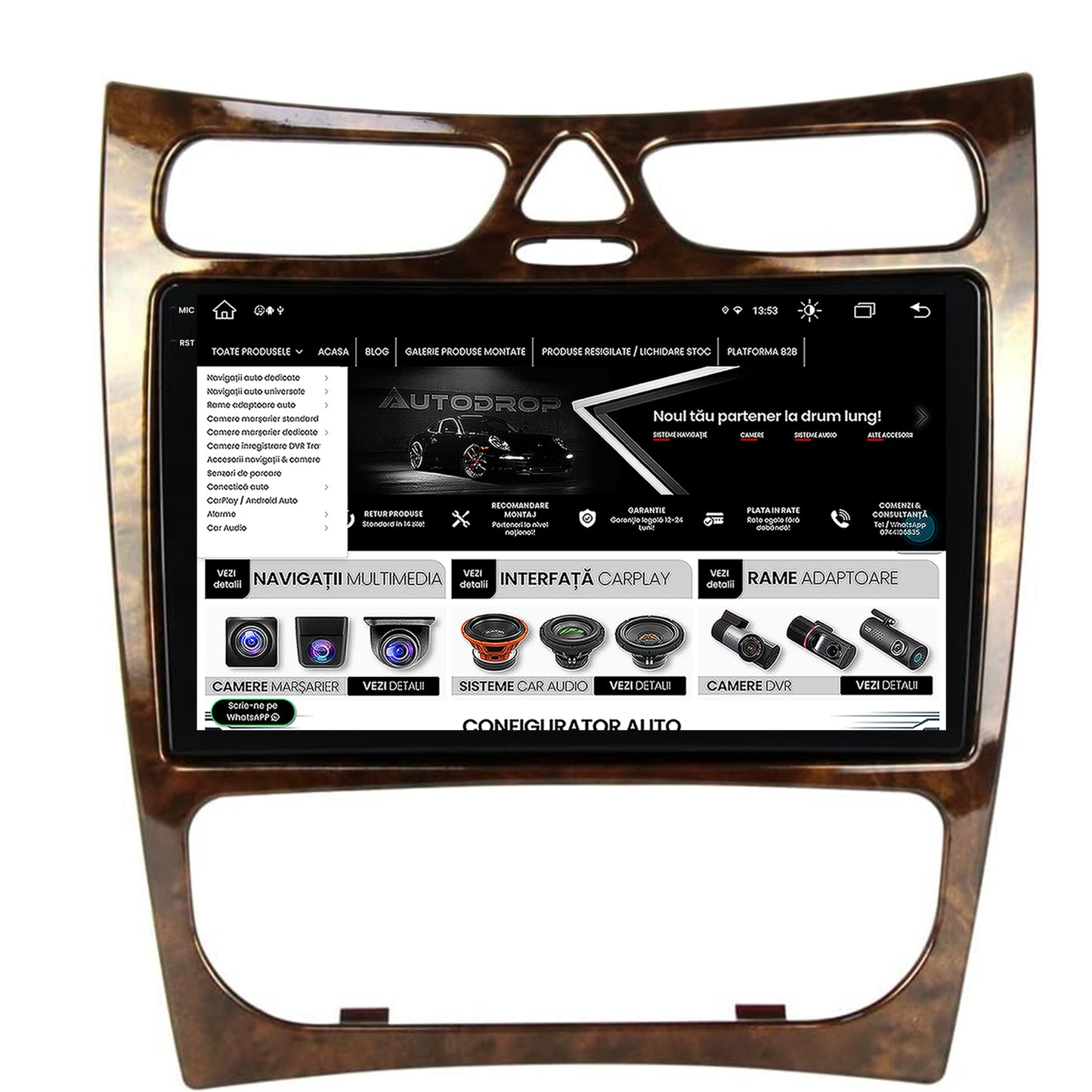 Navigatie Mercedes Benz CLK W209 (2000-2005), Android, V-Octacore / 4GB RAM + 64GB ROM, 9.5 Inch - AD-BGV9004+AD-BGRKIT416V4