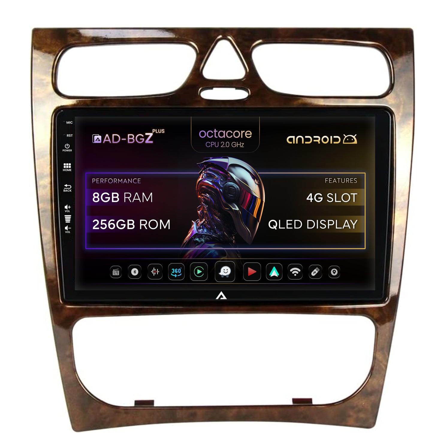 Navigatie Benz C Class (W203) (2002-2004), Android, Z-Octacore / 8GB RAM + 256GB ROM, 9 Inch - AD-BGZ9008+AD-BGRKIT416V3