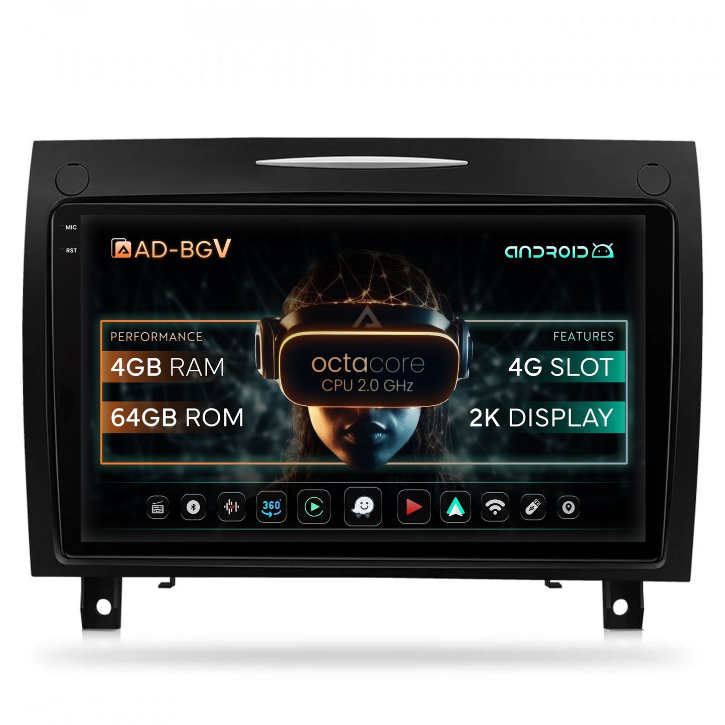 Navigatie Benz SLK (2006-2010), Android, V-Octacore / 4GB RAM + 64GB ROM, 9.5 Inch - AD-BGV9004+AD-BGRKIT406V2
