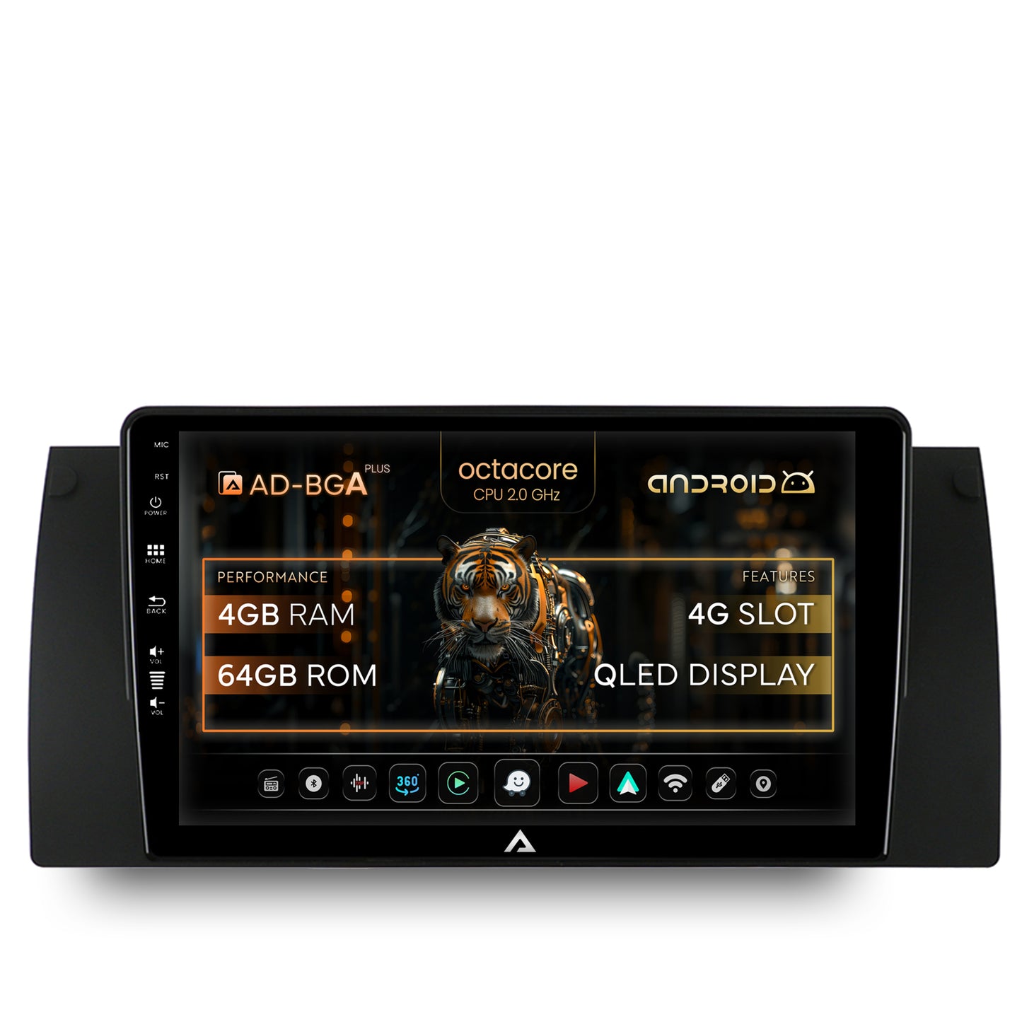 Navigatie BMW E39/E53/E38, Android, A-Octacore / 4GB RAM + 64GB ROM, 9 Inch - AD-BGA9004+AD-BGRKIT396