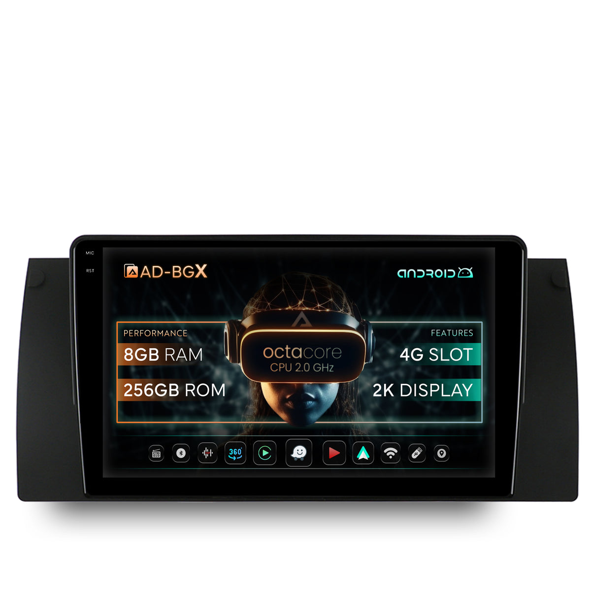 Navigatie BMW E39/E53/E38, Android, X-Octacore / 8GB RAM + 256GB ROM, 9.5 Inch - AD-BGX9008+AD-BGRKIT396