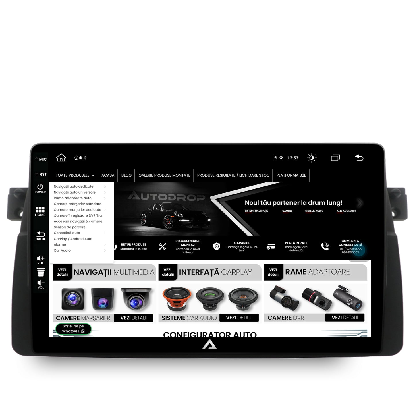 Navigatie BMW E46, Android, Z-Octacore / 8GB RAM + 256GB ROM, 9 Inch - AD-BGZ9008+AD-BGRKIT397
