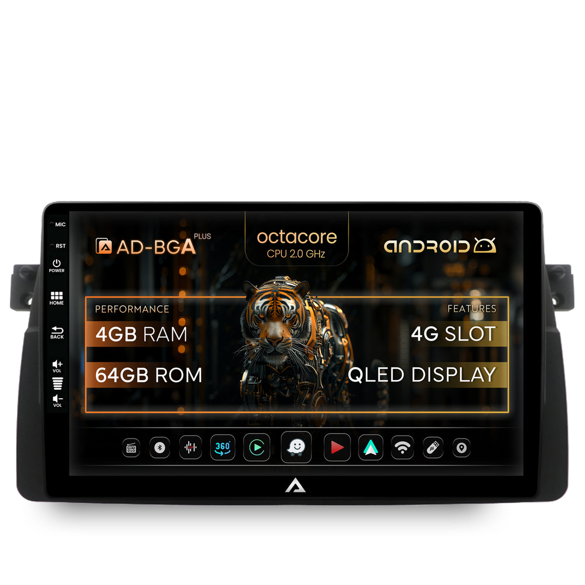 Navigatie BMW E46, Android, A-Octacore / 4GB RAM + 64GB ROM, 9 Inch - AD-BGA9004+AD-BGRKIT397