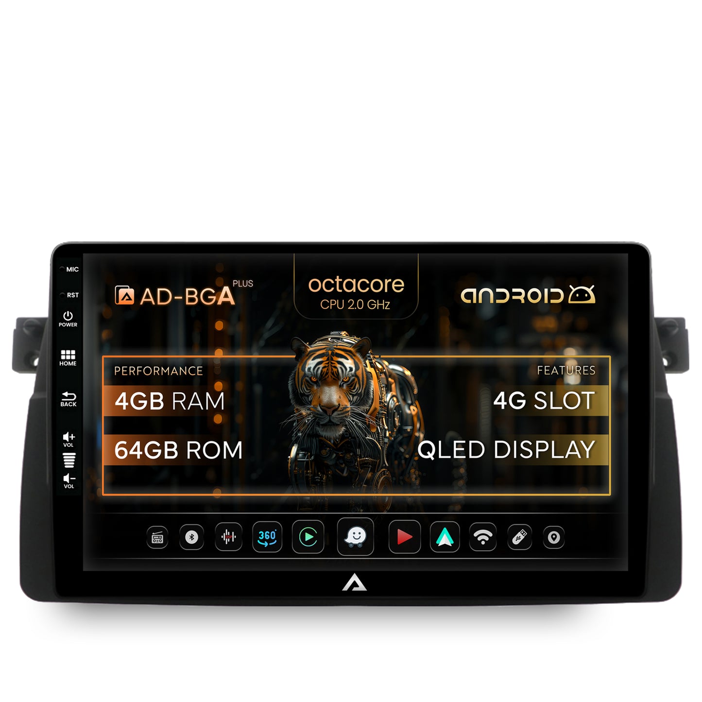 Navigatie BMW E46, Android, A-Octacore / 4GB RAM + 64GB ROM, 9 Inch - AD-BGA9004+AD-BGRKIT397