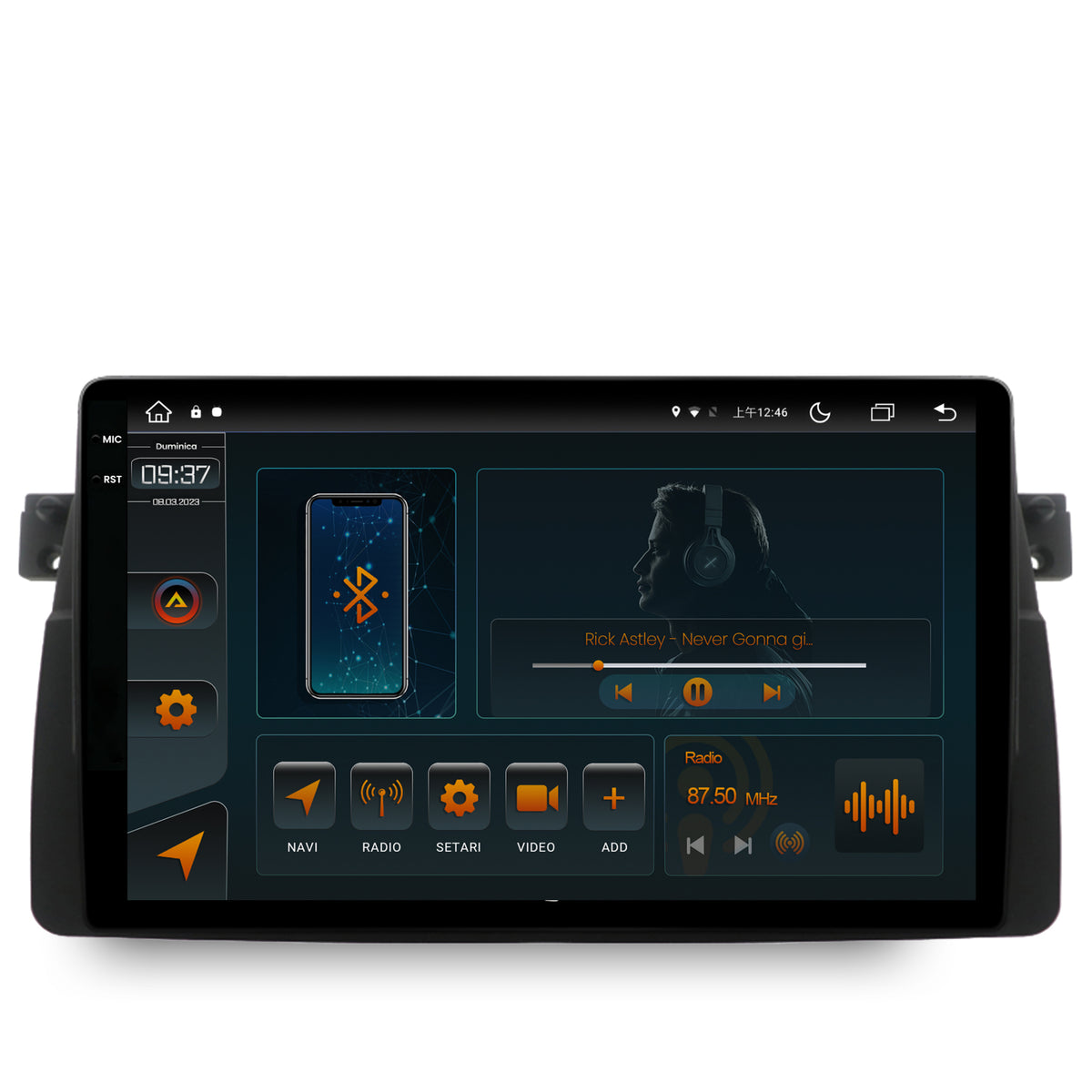 Navigatie BMW E46, Android, V-Octacore / 4GB RAM + 64GB ROM, 9.5 Inch - AD-BGV9004+AD-BGRKIT397