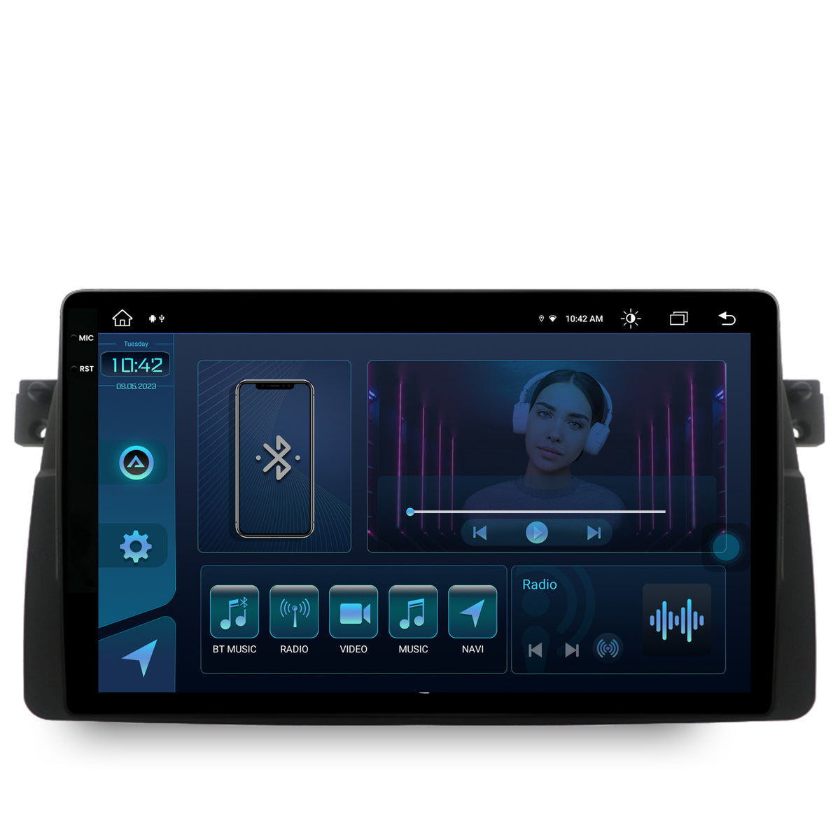 Navigatie BMW E46, Android, X-Octacore / 8GB RAM + 256GB ROM, 9.5 Inch - AD-BGX9008+AD-BGRKIT397