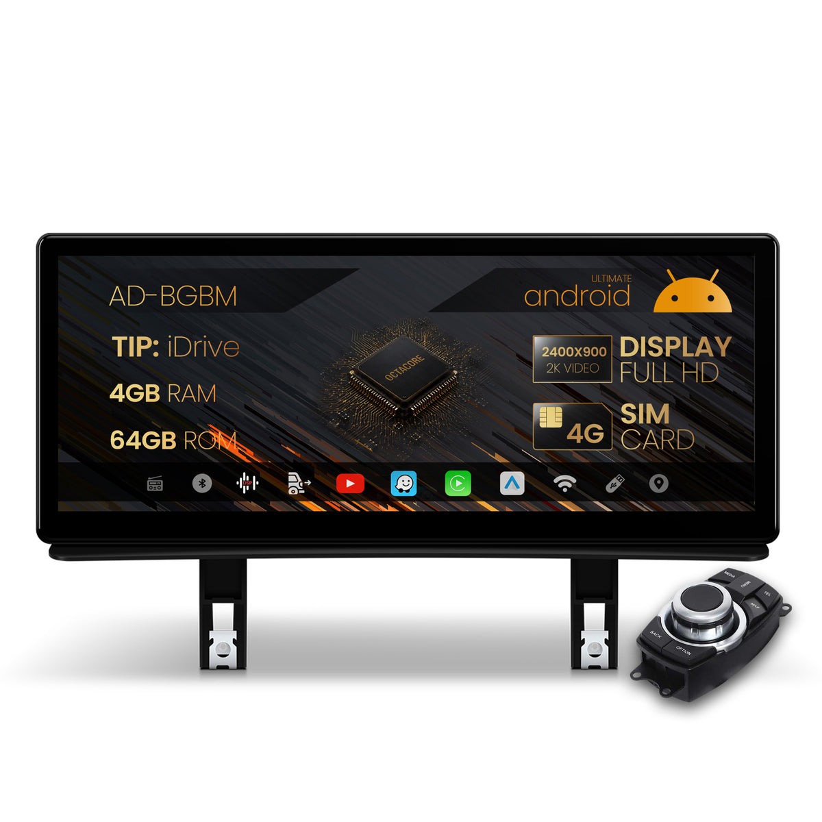 Navigatie BMW Seria 1 E87 (2006-2012), Varianta iDrive, Android 13, BM-Octacore / 4GB RAM + 64GB ROM, 12.3" Inch - AD-BGBM12004+AD-BGRKITBM005
