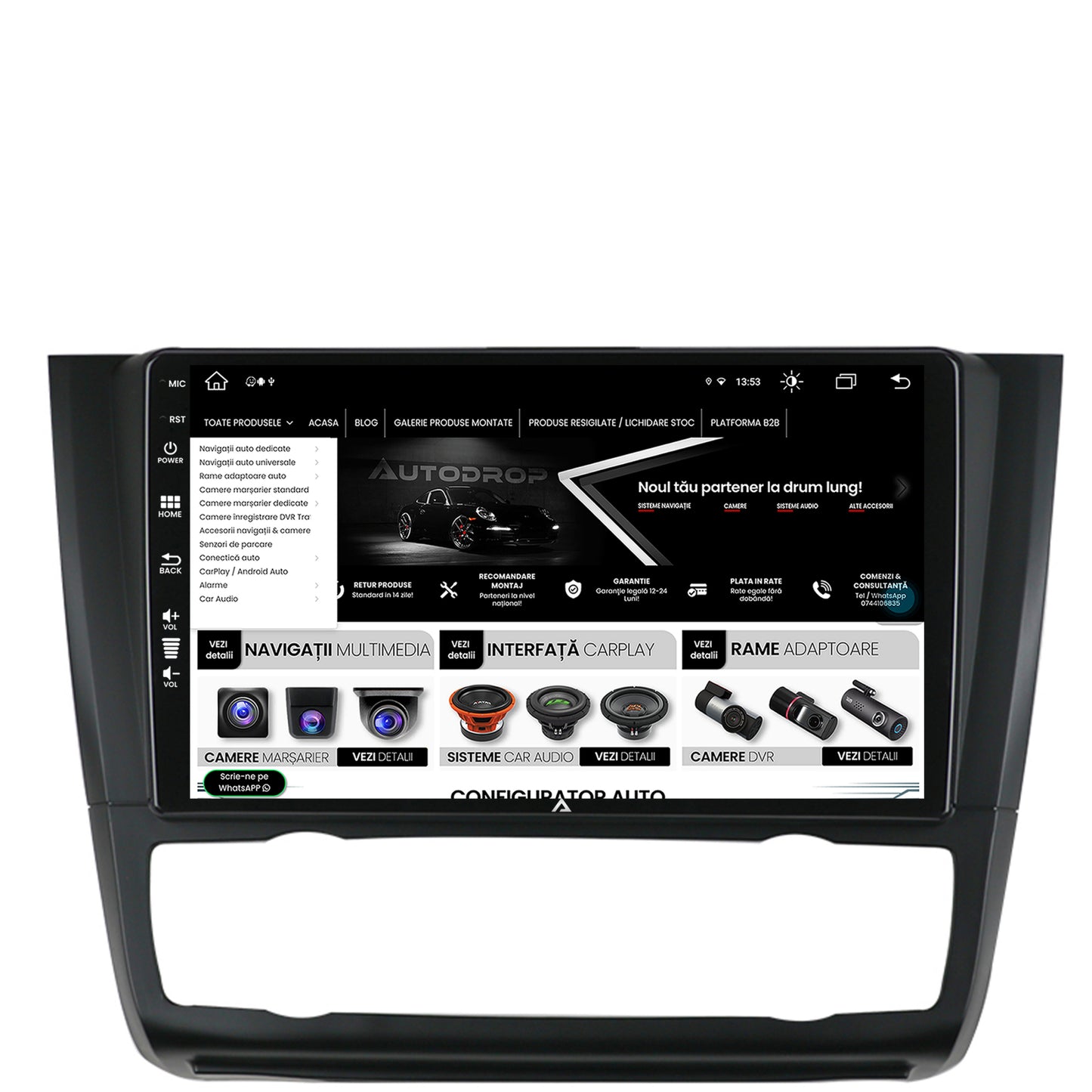 Navigatie BMW Seria 1 E87 (2007-2011), Clima Automata, Android, Z-Octacore / 8GB RAM + 256GB ROM, 9 Inch - AD-BGZ9008+AD-BGRKIT399