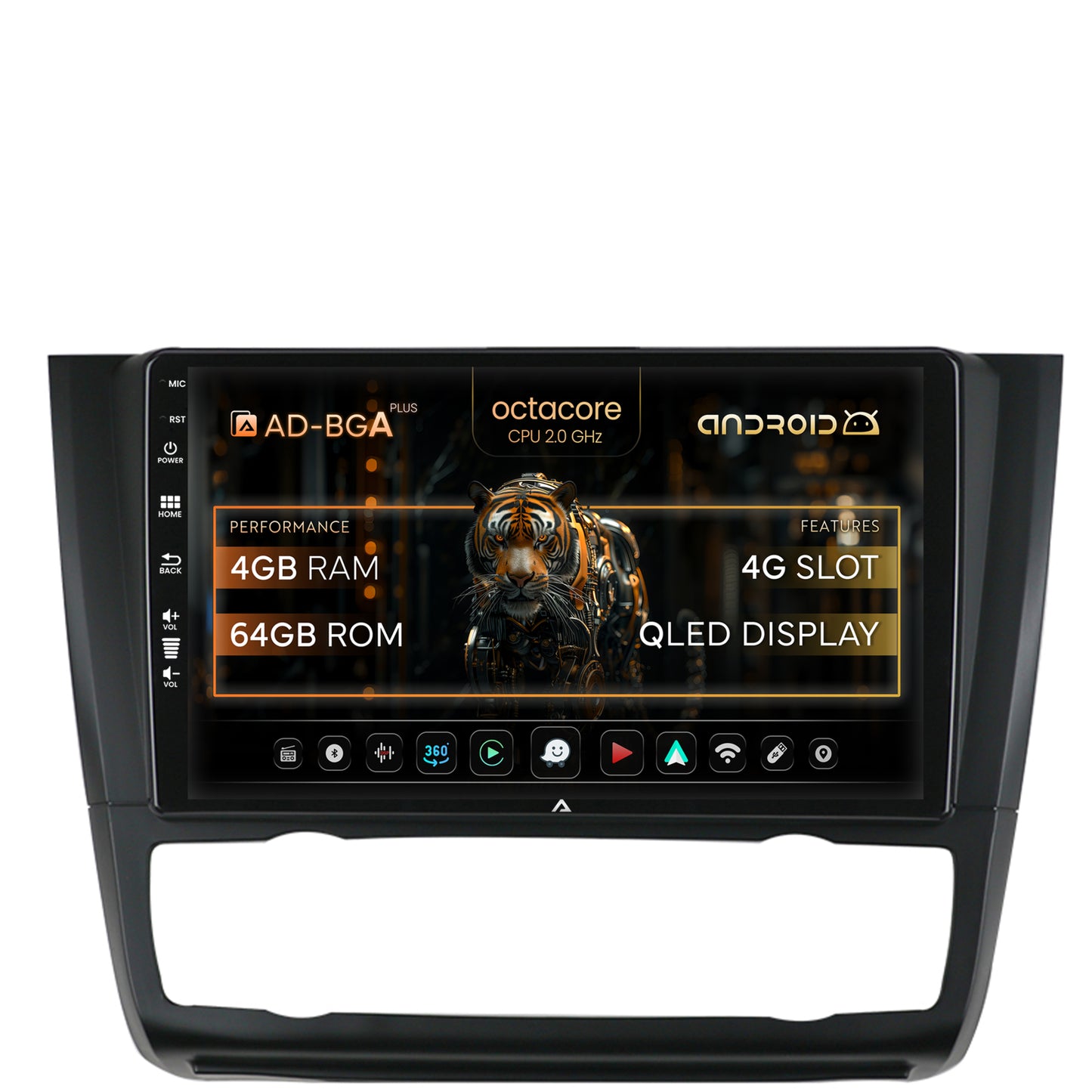 Navigatie BMW Seria 1 E87 (2007-2011), Clima Automata, Android, A-Octacore / 4GB RAM + 64GB ROM, 9 Inch - AD-BGA9004+AD-BGRKIT399