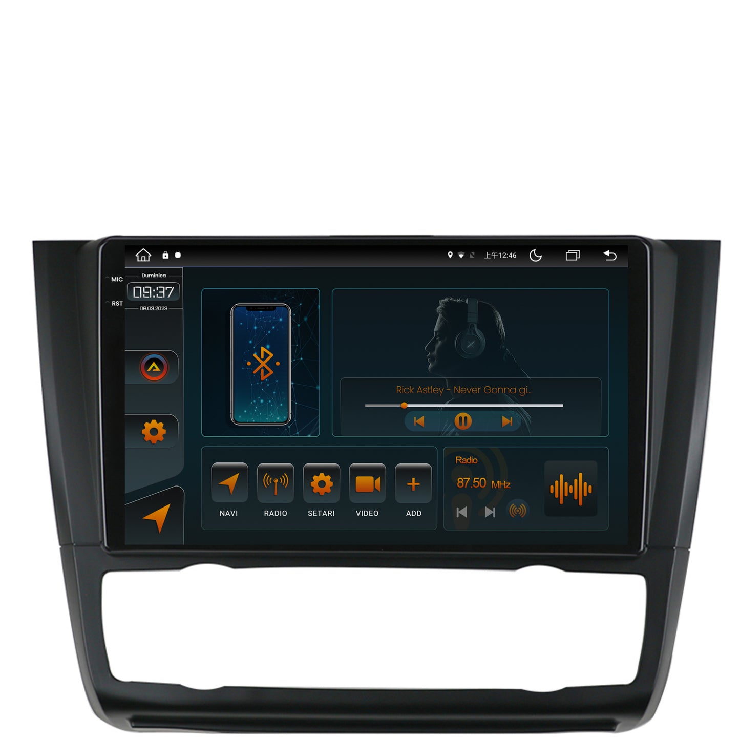 Navigatie BMW Seria 1 E87 (2007-2011), Clima Automata, Android, V-Octacore / 4GB RAM + 64GB ROM, 9.5 Inch - AD-BGV9004+AD-BGRKIT399