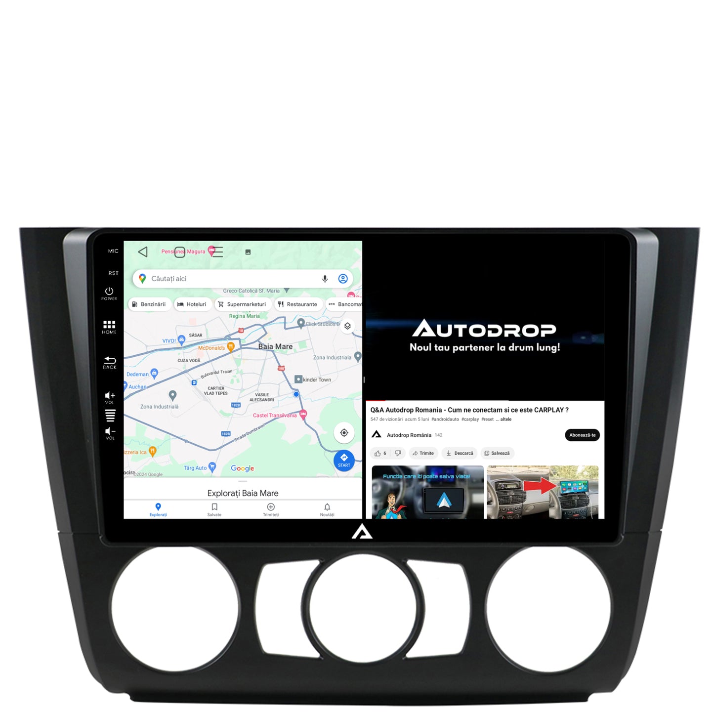 Navigatie BMW Seria 1 E87 (2007-2011), Clima Manuala, Android, E-Octacore / 2GB RAM + 32GB ROM, 9 Inch - AD-BGE9002+AD-BGRKIT398