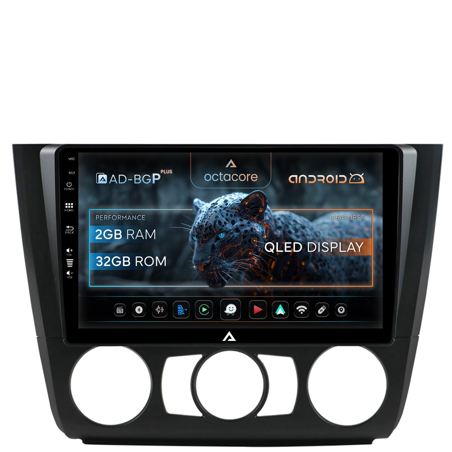 Navigatie BMW Seria 1 E87 (2007-2011), Clima Manuala, Android, P-Octacore / 2GB RAM + 32GB ROM, 9 Inch - AD-BGP9002+AD-BGRKIT398