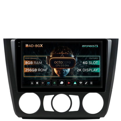 Navigatie BMW Seria 1 E87 (2007-2011), Clima Manuala, Android, X-Octacore / 8GB RAM + 256GB ROM, 9.5 Inch - AD-BGX9008+AD-BGRKIT398