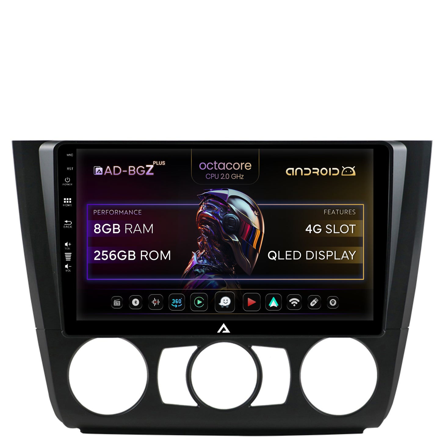 Navigatie BMW Seria 1 E87 (2007-2011), Clima Manuala, Android, Z-Octacore / 8GB RAM + 256GB ROM, 9 Inch - AD-BGZ9008+AD-BGRKIT398