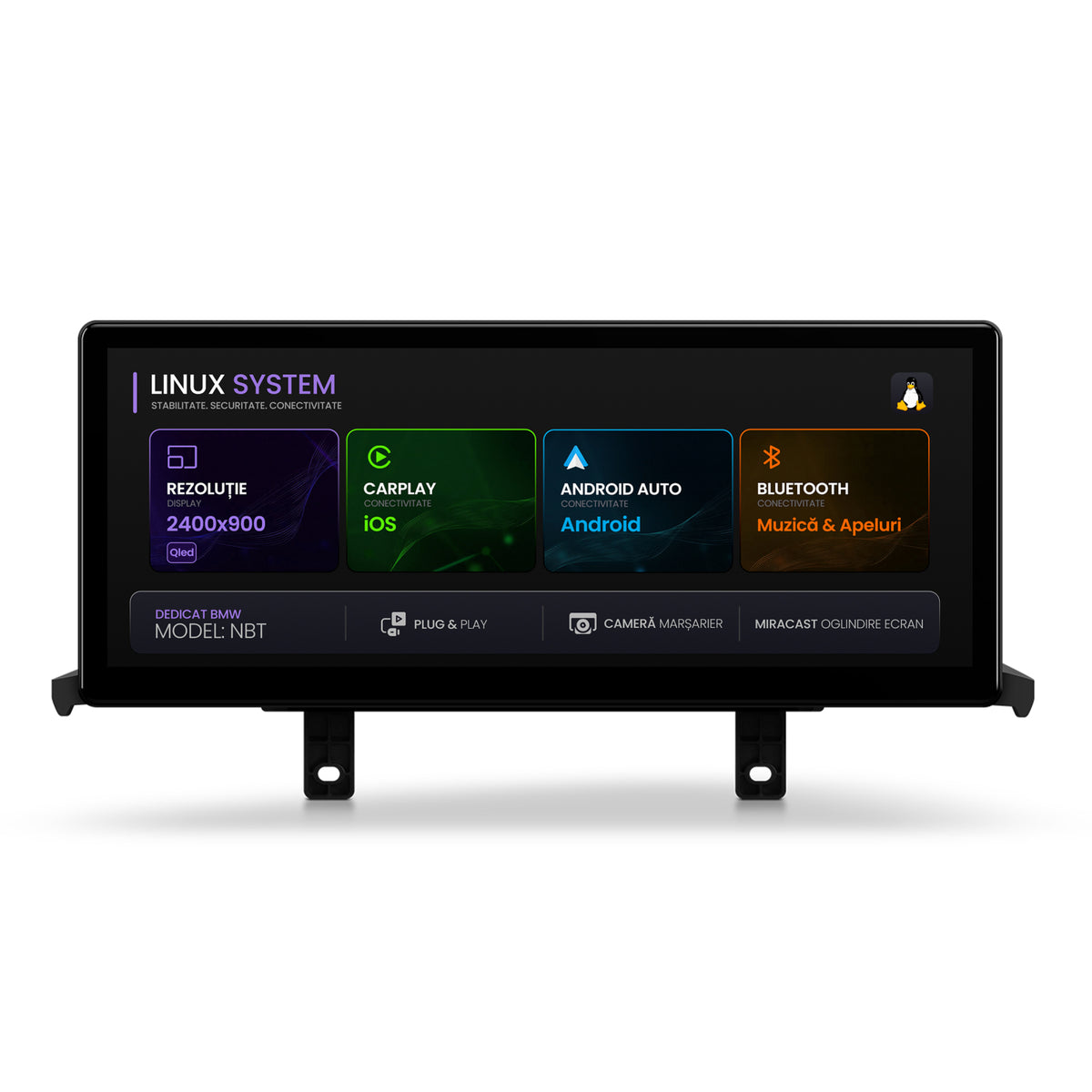 Navigatie BMW Seria 1 F20/F21 / Seria 2 F23 (2011-2016), Linux OS & OEM, Varianta NBT, CarPlay & Android Auto Wireless, MirrorLink, Camera AHD, 12.3 Inch - AD-BGBMLNX12NB+AD-BGRKITBM011