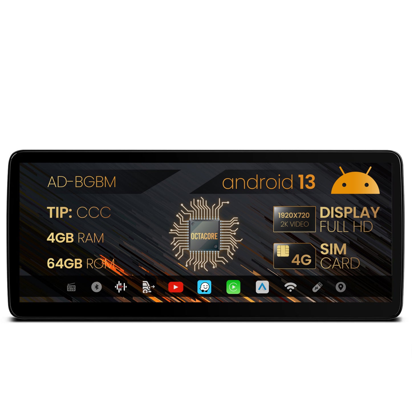 Navigatie BMW Seria 3 E90/E91/E92/E93 (2007-2013), Varianta CCC, Android 13, BM-Octacore / 4GB RAM + 64GB ROM, 12.3" Inch - AD-BGBM12004CC+AD-BGRKITBM007