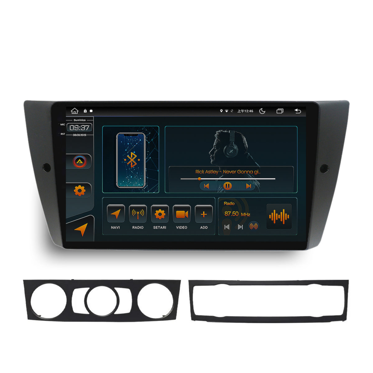 Navigatie BMW Seria 3 E90, E91, E92, Android, V-Octacore / 4GB RAM + 64GB ROM, 9.5 Inch - AD-BGV9004+AD-BGRKIT391