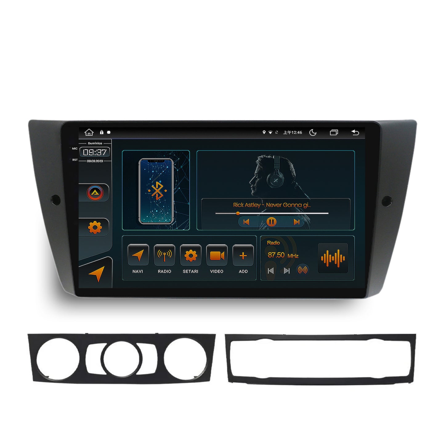 Navigatie BMW Seria 3 E90, E91, E92, Android, V-Octacore / 4GB RAM + 64GB ROM, 9.5 Inch - AD-BGV9004+AD-BGRKIT391