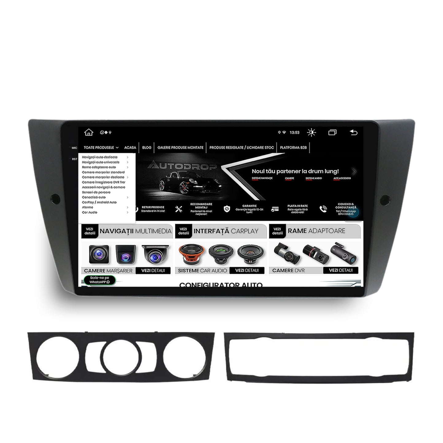 Navigatie BMW Seria 3 E90, E91, E92, Android, V-Octacore / 4GB RAM + 64GB ROM, 9.5 Inch - AD-BGV9004+AD-BGRKIT391