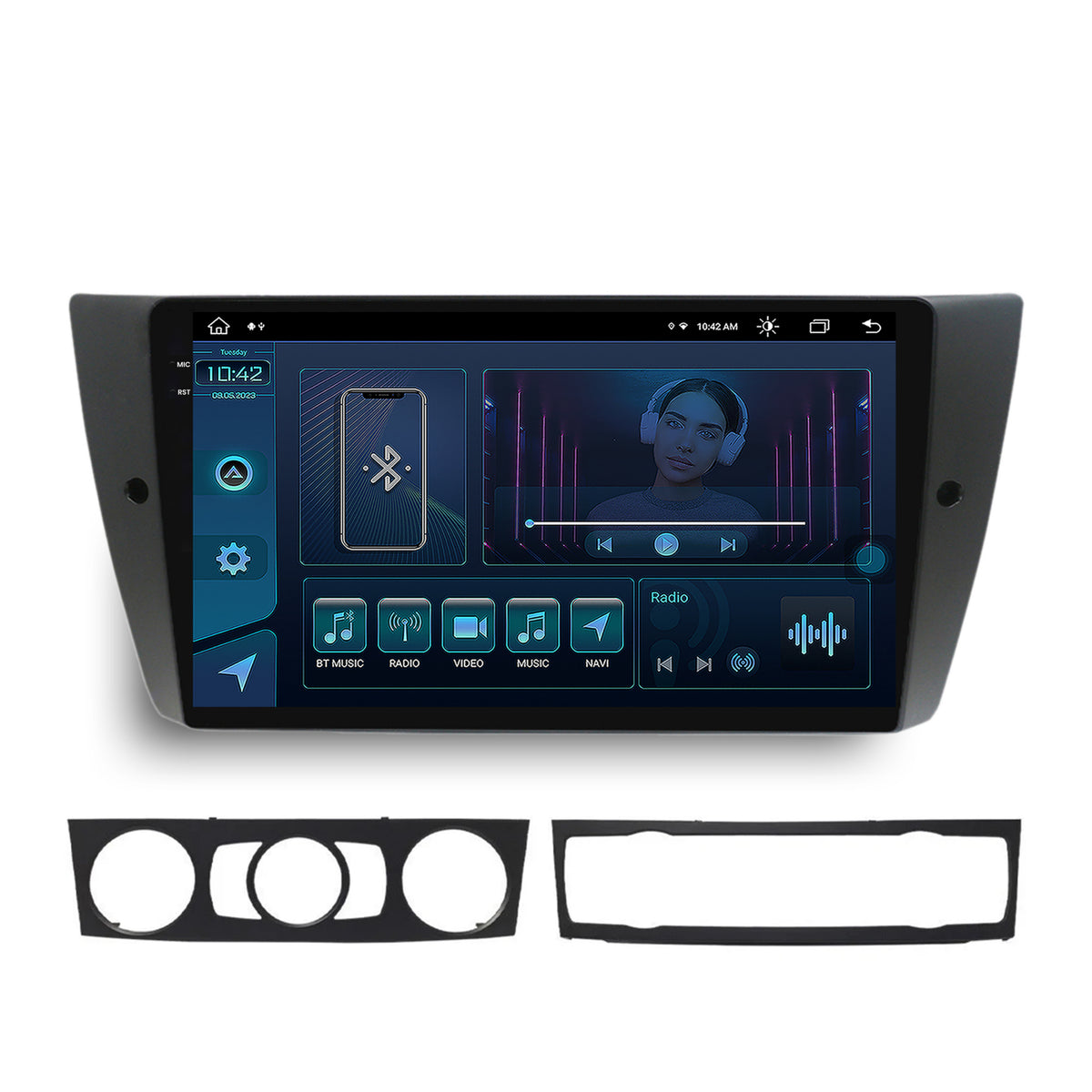 Navigatie BMW Seria 3 E90, E91, E92, Android, X-Octacore / 8GB RAM + 256GB ROM, 9.5 Inch - AD-BGX9008+AD-BGRKIT391
