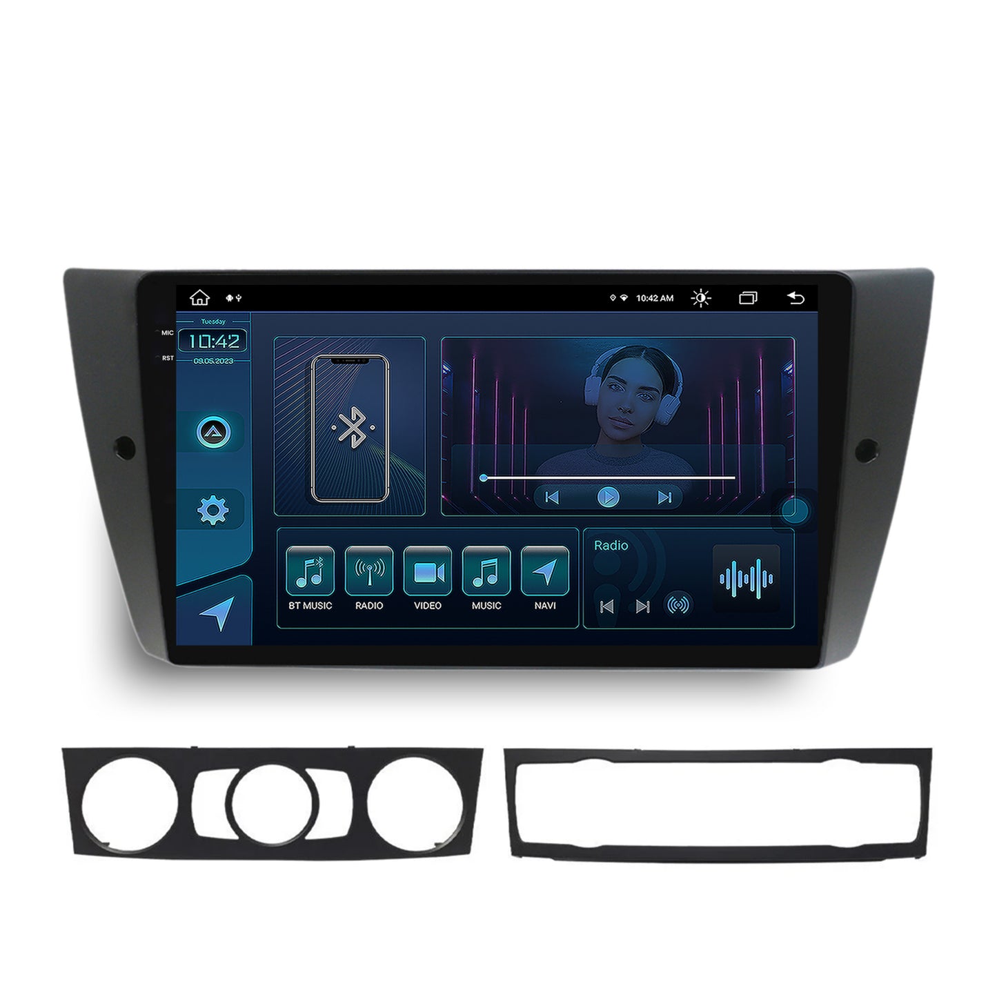 Navigatie BMW Seria 3 E90, E91, E92, Android, X-Octacore / 8GB RAM + 256GB ROM, 9.5 Inch - AD-BGX9008+AD-BGRKIT391