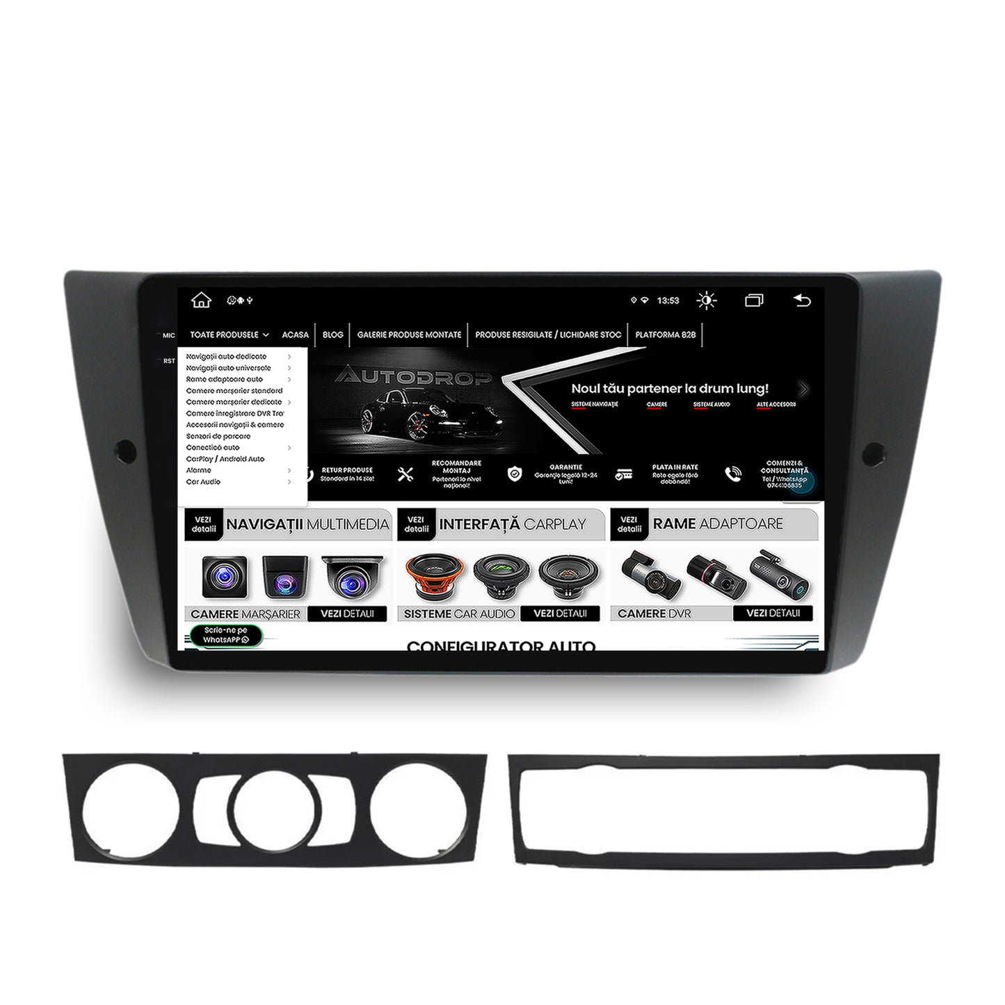 Navigatie BMW Seria 3 E90, E91, E92, Android, X-Octacore / 8GB RAM + 256GB ROM, 9.5 Inch - AD-BGX9008+AD-BGRKIT391
