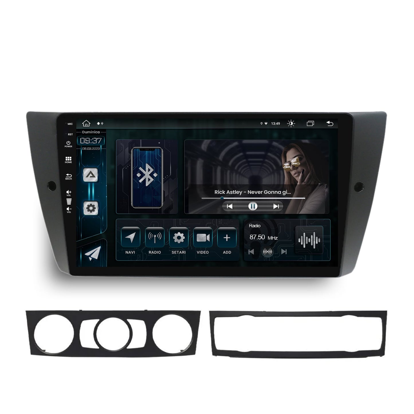 Navigatie BMW Seria 3 E90, E91, E92, Android, Z-Octacore / 8GB RAM + 256GB ROM, 9 Inch - AD-BGZ9008+AD-BGRKIT391