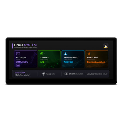 Navigatie BMW Seria 3 E90/E91/E92/E93 (2005-2012), Linux OS & OEM, Varianta CCC, CarPlay & Android Auto Wireless, MirrorLink, Camera AHD, 12.3 Inch - AD-BGBMLNX12CC+AD-BGRKITBM007