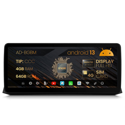 Navigatie BMW Seria 5 E60/E61, M5 (2004-2009), Varianta CCC, Android 13, BM-Octacore / 4GB RAM + 64GB ROM, 12.3" Inch - AD-BGBM12004CC+AD-BGRKITBM001