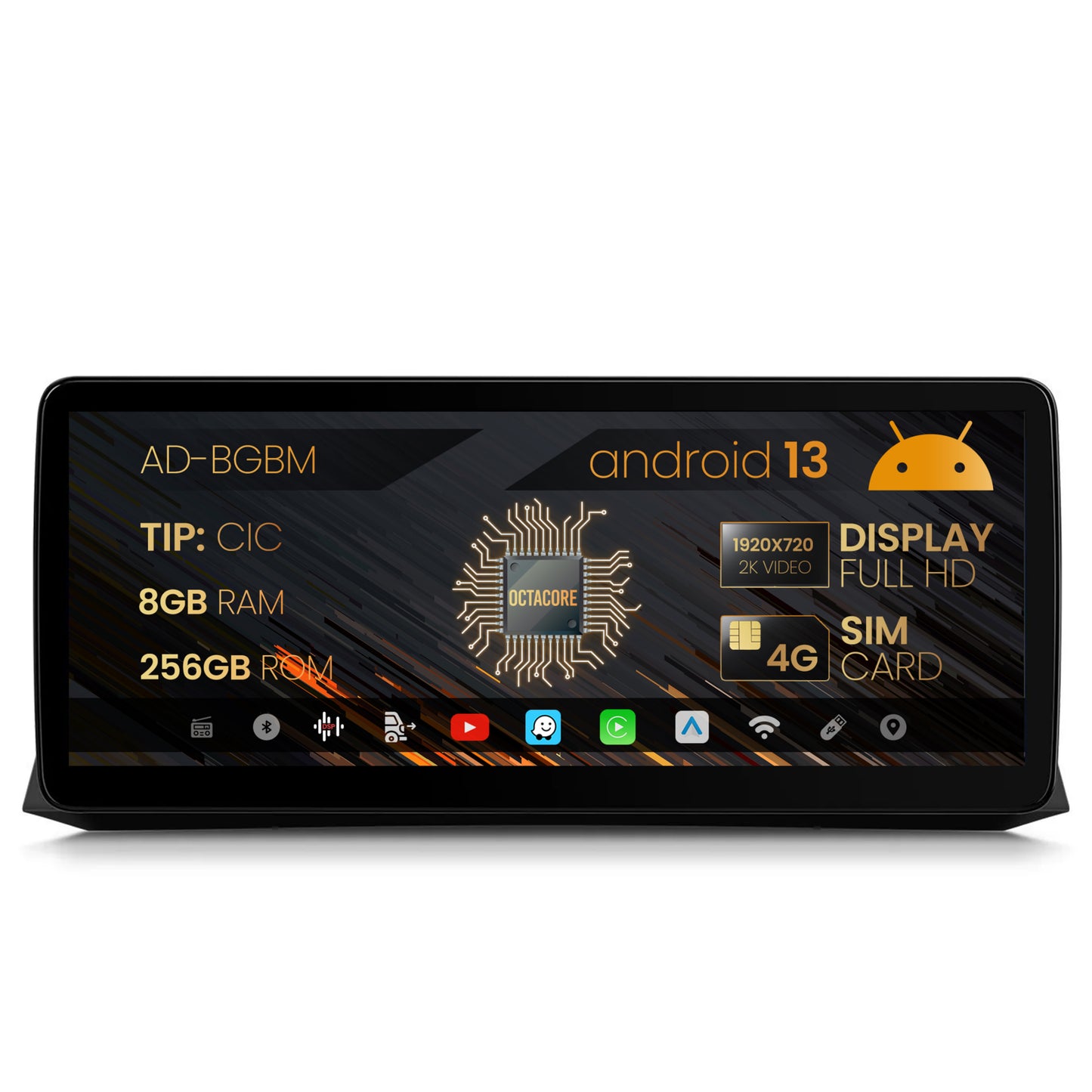 Navigatie BMW Seria 5 E60/E61, M5 (2009-2012), Varianta CIC, Android 13, BM-Octacore / 8GB RAM + 256GB ROM, 12.3" Inch - AD-BGBM12008CI+AD-BGRKITBM001