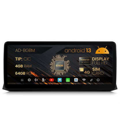 Navigatie BMW Seria 5 E60/E61, M5 (2009-2012), Varianta CIC, Android 13, BM-Octacore / 4GB RAM + 64GB ROM, 12.3" Inch - AD-BGBM12004CI+AD-BGRKITBM001