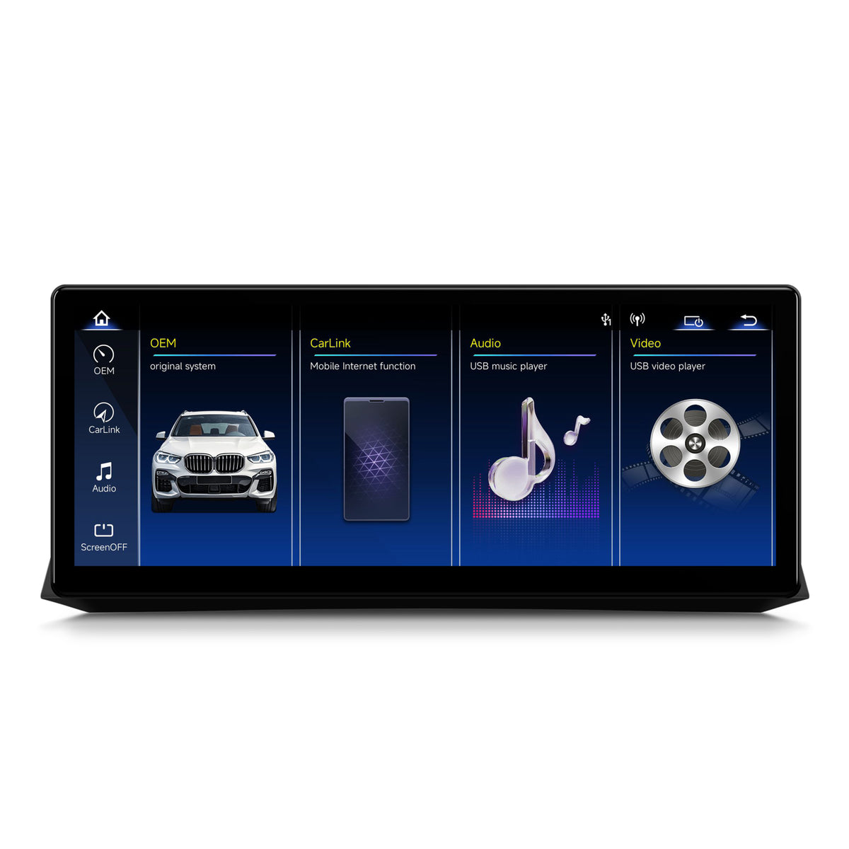 Navigatie BMW Seria 5 E60/E61, M5 (2003-2010), Linux OS & OEM, Varianta CIC, CarPlay & Android Auto Wireless, MirrorLink, Camera AHD, 12.3 Inch - AD-BGBMLNX12CI+AD-BGRKITBM001